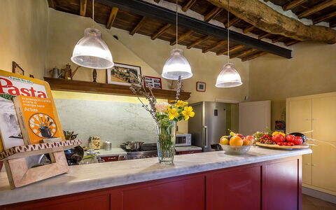 Le Querce dei Medici 12+2: Interior Design, Kitchen, Furniture, Wall, Countertop, Kitchen Appliance, Flooring, Ceiling, Wood, Major Appliance