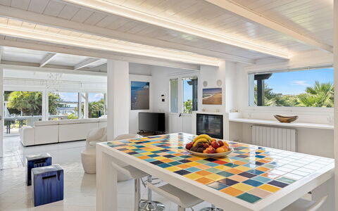 Villa Ambra 10: Interior Design, Furniture, Flooring, Floor, Ceiling, Wood, Kitchen, Home, Table, Room