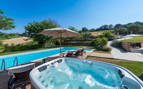 Casale Rosy 6+2: Swimming Pool, Outdoor Furniture, Umbrella, Leisure, Resort, Eco Hotel, Garden, Shade, Landscaping