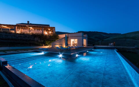 Dimora Montefiore 11: Blue, Swimming Pool, Composite Material, Resort, Water Feature, Eco Hotel, Thermae, Resort Town, Villa, Dusk