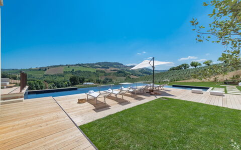Dimora Montefiore 11: Hill, Swimming Pool, Mountain Range, Valley, Landscaping, Wood Flooring, Ridge, Eco Hotel, Deck