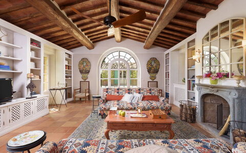 Podere Gragnano 12: Furniture, Interior Design, Flooring, Wood, Couch, Home, Ceiling, Floor, Table, Living Room