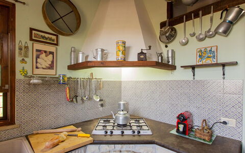 Il Giardino dei Limoni 8: Kitchen, Interior Design, Flooring, Countertop, Kitchen Appliance, Floor, Room, Lighting, Home, Furniture