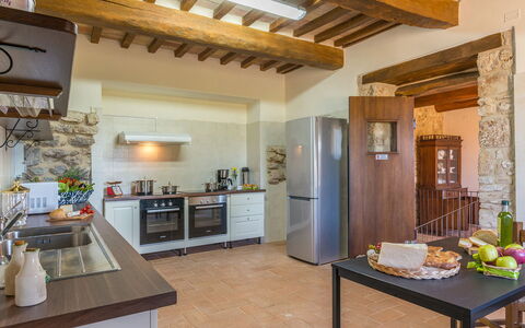 Santa Illuminata 12: Furniture, Interior Design, Flooring, Wall, Kitchen, Wood, Ceiling, Countertop, Kitchen Appliance, Floor