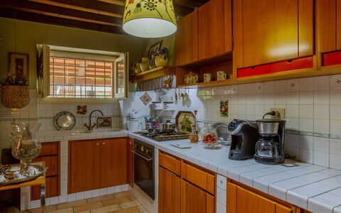 Villa Agave 8: Kitchen, Kitchen Appliance, Countertop, Major Appliance, Cabinetry, Wood, Interior Design, Kitchen Sink, Furniture, Flooring