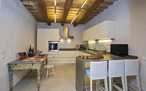 Casa Angela 6: Furniture, Interior Design, Flooring, Kitchen, Countertop, Wood, Floor, Ceiling, Kitchen Appliance, Room