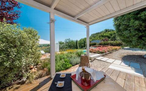 Casa Angela 6: Shrub, Home, Garden, Furniture, Shade, Chair, Porch, Outdoor Structure, Estate