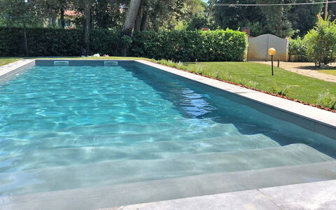 Villa la Meridiana 8+1: Blue, Swimming Pool, Composite Material, Garden, Landscaping, Water Feature, Backyard, Tile, Shade, Design