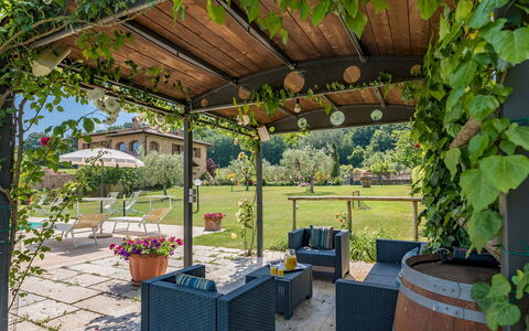 Le Terre di Nunzio 12: Garden, Shade, Furniture, Outdoor Furniture, Outdoor Structure, Backyard, Outdoor Table, Landscaping, Yard