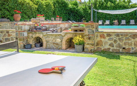 Le Macine 6: Garden, Swimming Pool, Leisure, Outdoor Furniture, Resort, Backyard, Flagstone, Shade, Landscaping, Flowerpot