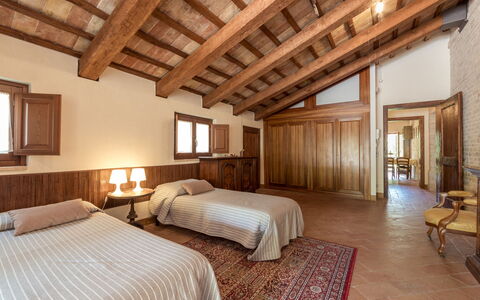 Villa Ambrah 12+1: Interior Design, Furniture, Wood, Flooring, Floor, Ceiling, Bed, Bedroom, Home, Room