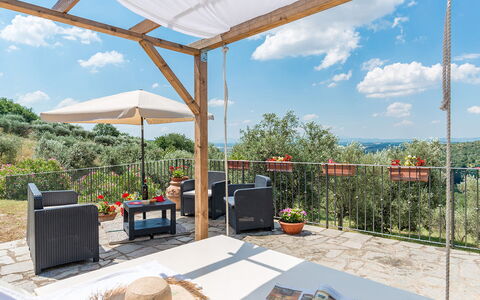 Villa Fabi 6+2: Furniture, Outdoor Furniture, Land Lot, Chair, Shade, Eco Hotel, Outdoor Table, Garden, Patio, Outdoor Structure