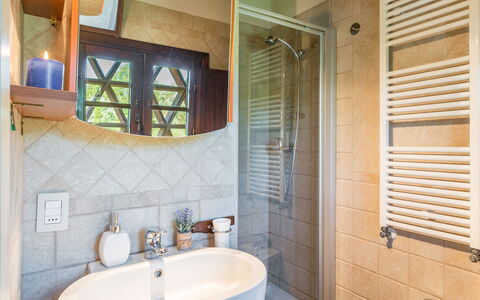 Villa Gino 8+2: Flooring, Interior Design, Floor, Plumbing Fixture, Wood, Bathroom, Lighting, Room, Plumbing, Home