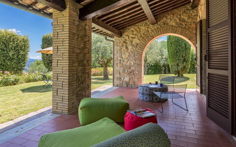 Villa Il Cedro 10+1: Architecture, Arch, Column, Garden, Hacienda, Brick, Shade, Estate, Resort, Patio
