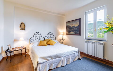 Villa Baia Blu 12: Bedroom, Interior Design, Furniture, Bed, Room, Bed Sheet, Bedding, Bed Frame, Picture Frame, Ceiling