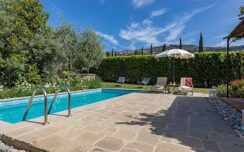 La Capannina 2+2: Swimming Pool, Outdoor Furniture, Flagstone, Garden, Composite Material, Shade, Landscaping, Backyard, Leisure, Yard