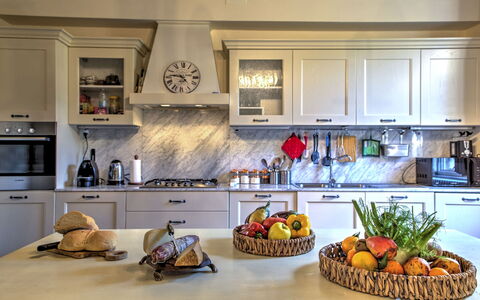 La Martinella 12: Kitchen, Countertop, Furniture, Kitchen Appliance, Interior Design, Cabinetry, Major Appliance, Flooring, Room, Lighting