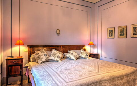 La Martinella 12: Bed, Bedroom, Bed Sheet, Bedding, Interior Design, Wall, Furniture, Wood, Floor, Flooring