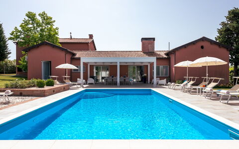 Villa Ninetta 10+1: Swimming Pool, Resort, Composite Material, Home, Estate, Outdoor Furniture, Chair, Eco Hotel, Shade, Sunlounger
