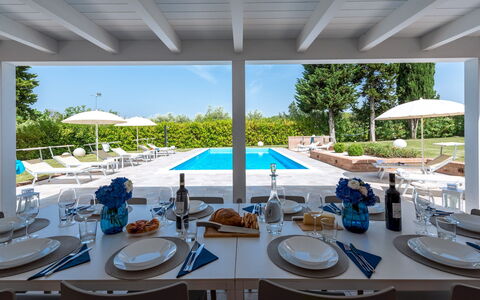 Villa Ninetta 10+1: Swimming Pool, Furniture, Outdoor Furniture, Resort, Chair, Composite Material, Eco Hotel, Shade, Estate, Sunlounger