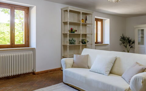 Villa Agostini 10: Furniture, Interior Design, Flooring, Wall, Wood, Floor, Room, Ceiling, Couch, Living Room
