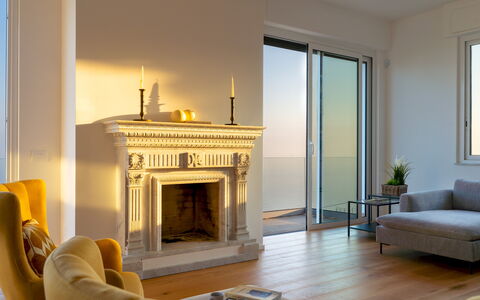 Villa Scirocco 10+2: Furniture, Interior Design, Flooring, Floor, Wood, Lighting, Home, Living Room, Wood Flooring, Room