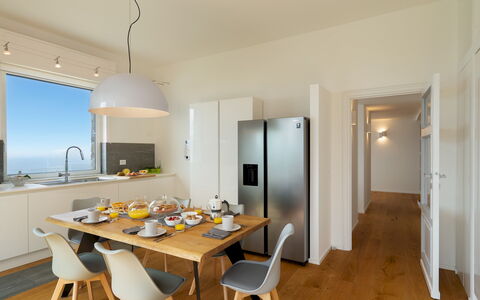 Villa Scirocco 10+2: Furniture, Interior Design, Flooring, Wall, Ceiling, Kitchen, Wood, Floor, Countertop, Light Fixture