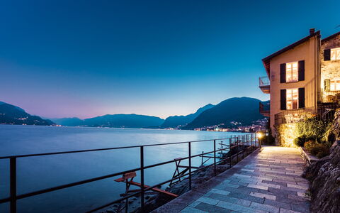 Villa Rivetta 6+2: Blue, Water, Body Of Water, Mountainous Landforms, Mountain, Hill, Coastal And Oceanic Landforms, Dusk, Lake, Coast
