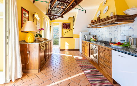 Villa Rivetta 6+2: Interior Design, Furniture, Flooring, Kitchen, Wood, Floor, Countertop, Room, Cabinetry, Lighting
