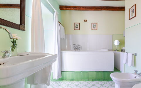 Villa Rivetta 6+2: Interior Design, Bathroom, Plumbing Fixture, Flooring, Floor, Bathtub, Plumbing, Tap, Tile, Sink