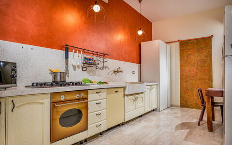 Villa Relax 12+2: Flooring, Interior Design, Wood, Floor, Ceiling, Kitchen, Countertop, Lighting, Cabinetry, Room