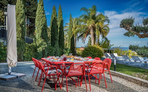 Villa Relax 12+2: Furniture, Outdoor Furniture, Chair, Garden, Outdoor Table, Shade, Eco Hotel, Landscaping, Resort