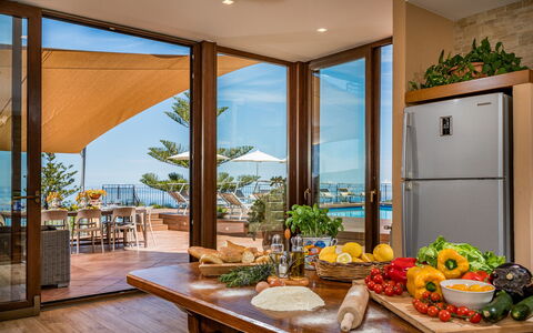 Villa Provenza 12+4: Furniture, Table, Kitchen & Dining Room Table, Chair, Resort, Sea, Wood Stain, Eco Hotel, Hardwood, Ocean