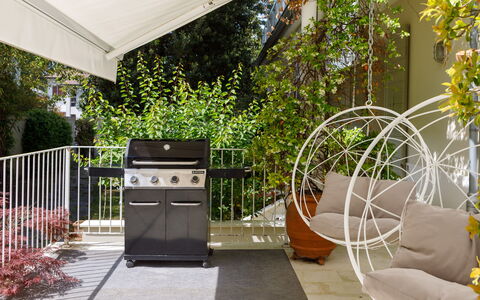 Villa Guidi 10: Furniture, Outdoor Furniture, Garden, Chair, Shade, Backyard, Patio, Outdoor Table, Flowerpot, Landscaping