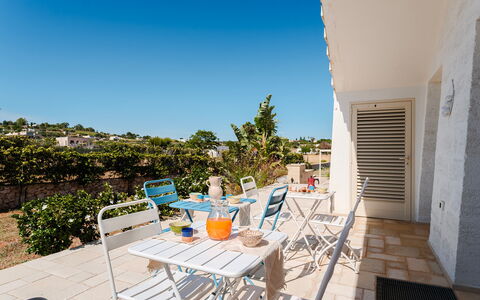 Villa Gialonia 8+2: Apartment, Outdoor Furniture, Chair, Balcony, Shade, Outdoor Table, Houseplant, Flowerpot