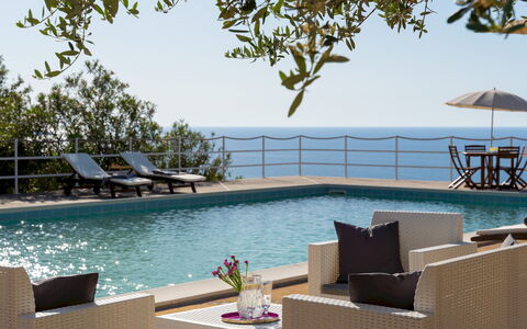 Villa le Sorbe 12: Furniture, Water, Outdoor Furniture, Chair, Table, Resort, Swimming Pool, Shade, Umbrella, Outdoor Table