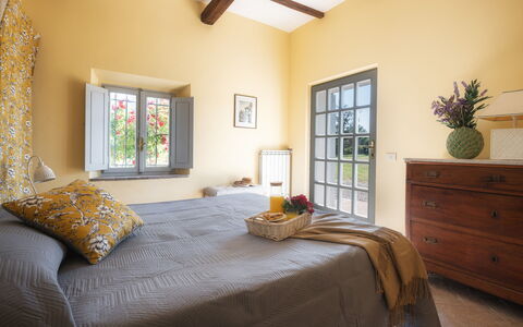 Casale Dell Oasi 12: Furniture, Interior Design, Bed, Wall, Bedroom, Flooring, Room, Bed Sheet, Floor, Wood