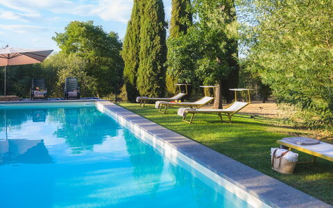 Casale Dell Oasi 12: Blue, Swimming Pool, Outdoor Furniture, Garden, Shade, Resort, Landscaping, Estate, Eco Hotel, Hacienda