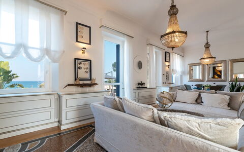 Villa Callari 6+2: Furniture, Interior Design, Couch, Flooring, Home, Lighting, Table, Living Room, Floor, Ceiling