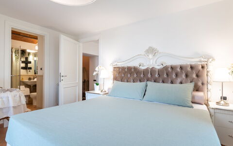 Villa Callari 6+2: Furniture, Bed, Interior Design, Bedroom, Bedding, Wood, Bed Sheet, Room, Linens, Home