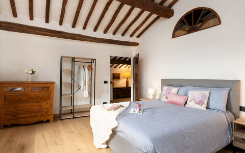 Terra di Siena 14: Furniture, Bed, Interior Design, Bedroom, Wall, Flooring, Bedding, Floor, Bed Sheet, Room