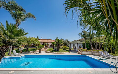 Villa Cutrera 8: Swimming Pool, Resort, Eco Hotel, Estate, Hacienda, Shade, Landscaping, Villa, Flagstone