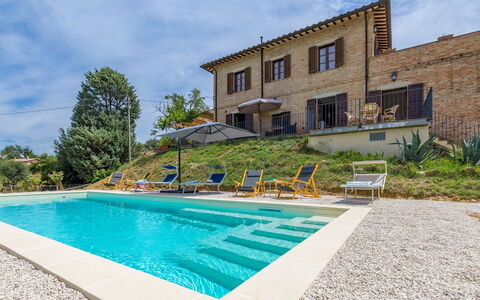 Casa Eusebia 8+2: Blue, Swimming Pool, Resort, Outdoor Furniture, Estate, Villa, Eco Hotel, Landscaping, Sunlounger, Umbrella