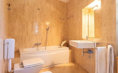 Villa Calypso 8: Flooring, Plumbing Fixture, Wall, Floor, Bathroom, Interior Design, Tap, Sink, Bathroom Sink, Room