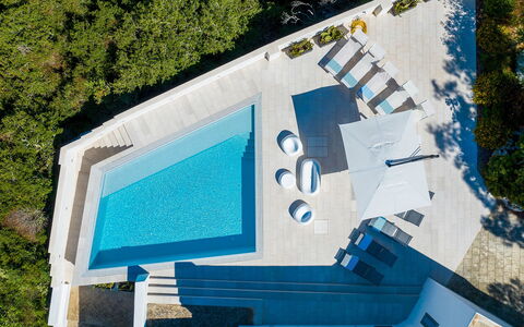 Villa Calypso 8: Blue, Swimming Pool, Composite Material, Resort, Shade, Outdoor Furniture, Eco Hotel, Sunlounger, Landscaping, Hotel