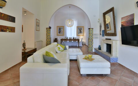 Villa Afrodite 8: Furniture, Interior Design, Flooring, Couch, Floor, Living Room, Lighting, Ceiling, Room, Home