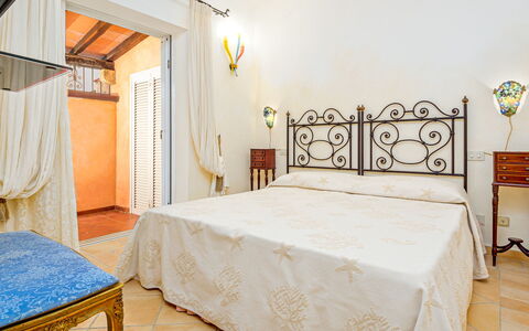 Villa Stella 6: Flooring, Floor, Interior Design, Bedroom, Bed, Furniture, Bed Sheet, Room, Ceiling, Bedding