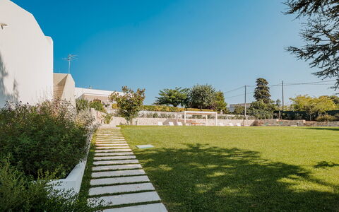 Villa Bellina 6: Garden, Lawn, Shade, Landscaping, Yard, Backyard, Walkway, Artificial Turf, Park, Hacienda