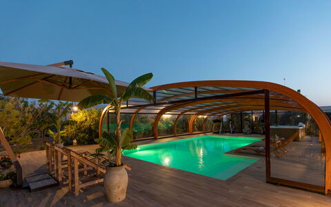 Villa i Mori 4: Wood, Resort, Swimming Pool, Eco Hotel, Flowerpot, Shade, Leisure, Outdoor Structure, Outdoor Furniture, Wood Stain