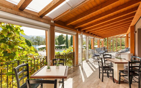 Tenuta Esdra 20: Wood, Furniture, Porch, Table, Chair, Kitchen & Dining Room Table, Balcony, Restaurant, Eco Hotel, Wood Stain